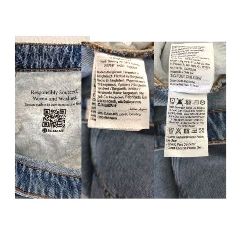 Cotton On Lyocell Wide Jort Womens Denim Bermuda Shorts Size 30 Light Wash Blue - Picture 8 of 8